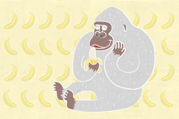 a gorilla that eats bananas