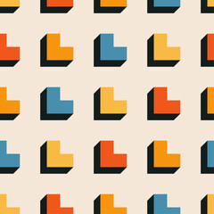 Trendy minimalist seamless pattern with abstract creative geometric composition