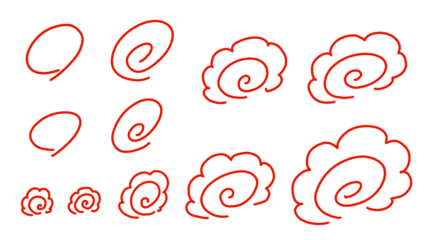 Fotobehang 手書き風の赤い花丸のアイコン・イラスト  © ヒラヌマエミコ