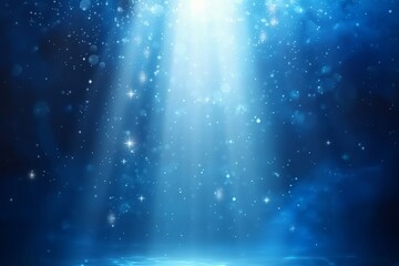 Fototapeta na wymiar Enchanting Christmas Night - Cascading Lights and Falling Stars Illuminate the Stage with Magic. Made with Generative AI Technology