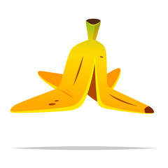Banana peel skin vector isolated illustration