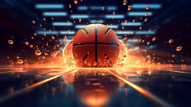 Basketball in the background, perfect for sports banners and graphics