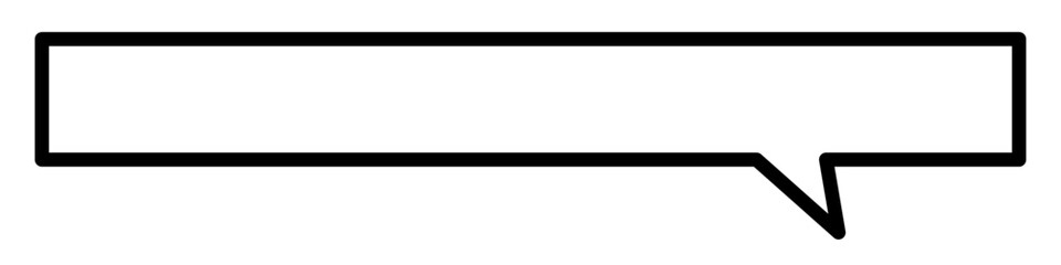 Fototapeta premium シンプルで細長の線画の吹き出し