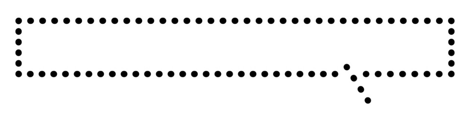 シンプルで細長の点線の吹き出し