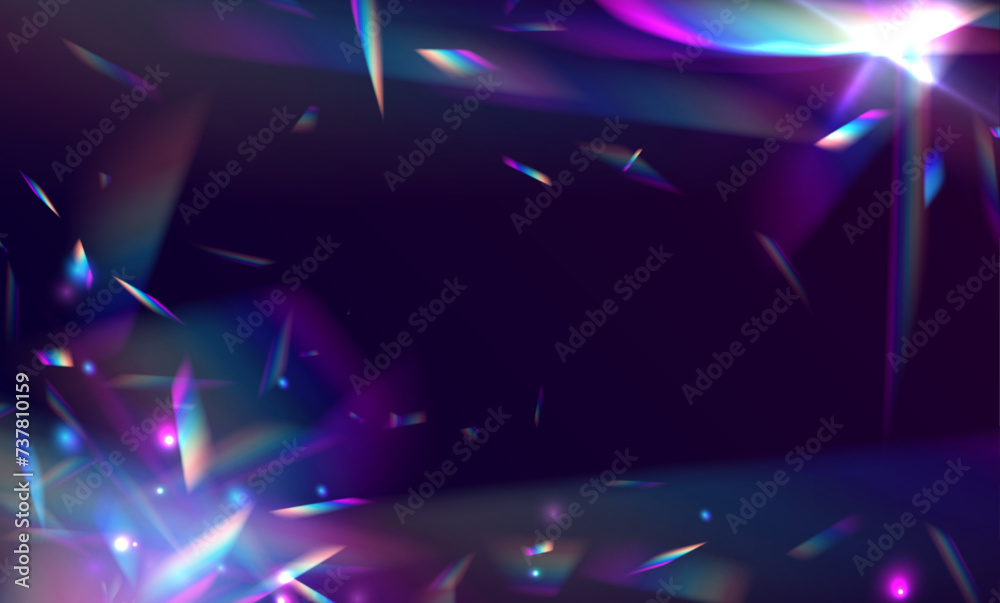 Leinwandbilder Defocused abstract retro film analog effect for using over photos as overlay or screen filter. Vector colorful vector lenses and light flares with transparent effects.