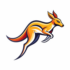 Jump kangaroo drawing art logo design inspiration
 silhouette logo