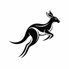 Jump kangaroo drawing art logo design inspiration
 silhouette logo