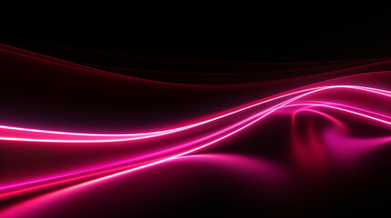 Animation of neon pink line on black background