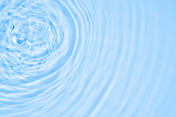 Abstract transparent water shadow surface texture natural ripple on blue background