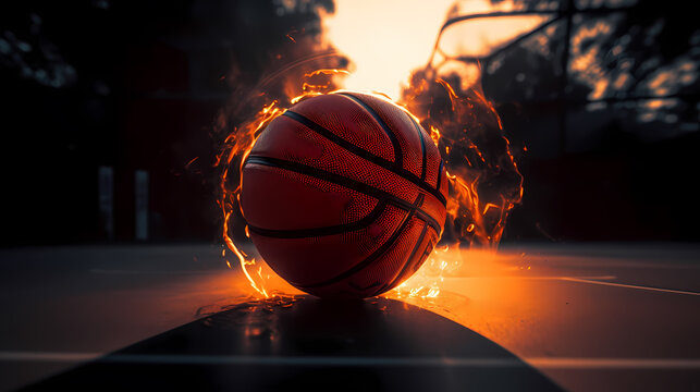 Basketball in the background, perfect for sports banners and graphics