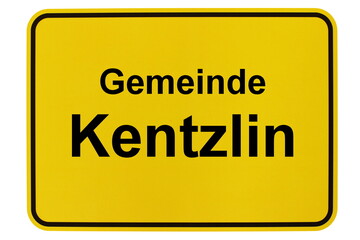Illustration eines Ortsschildes der Gemeinde Kentzlin in Mecklenburg-Vorpommern