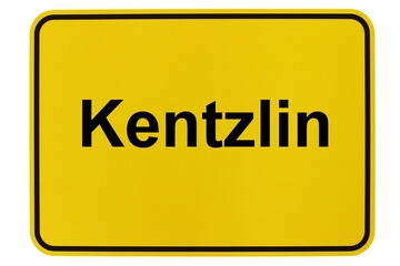 Illustration eines Ortsschildes der Gemeinde Kentzlin in Mecklenburg-Vorpommern