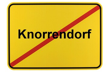 Illustration eines Ortsschildes der Gemeinde Knorrendorf in Mecklenburg-Vorpommern
