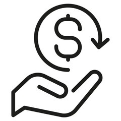 Regular Flashsale Money Back Icon in Line Style