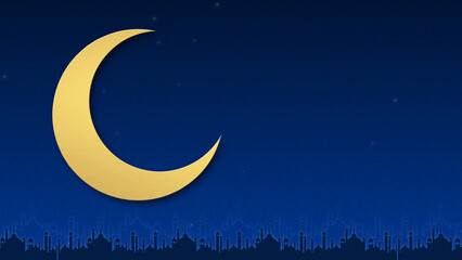 Obraz na płótnie Canvas Eid mubarak crescent moon religious background