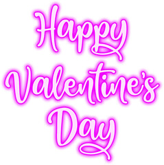 Neon Happy Valentine's Day Typography