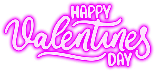 Neon Happy Valentine's Day Typography