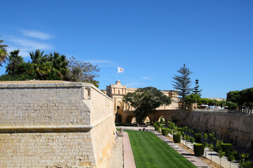 The famous city gate of the former capital of Malta-Mdina 