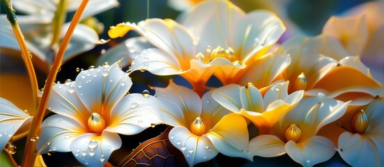 Blooming spring flowers on tree branch close up photography	