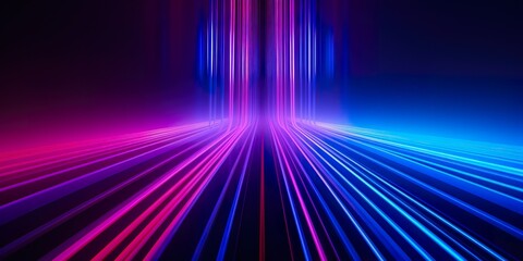3d render, abstract colorful background, bright neon rays and glowing lines. Pink yellow blue...