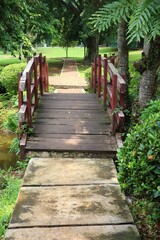 Small bridge in the middle of the park.