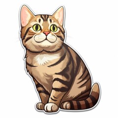 cat sticker on a white background. portrait: pet, kitty, kitten. domestic animal.