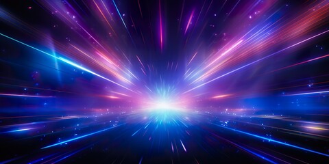 Abstract neon lights background with laser rays, and glowing lines