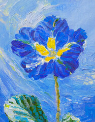 Primrose flower abstract art painting