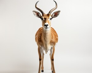 Antelope , blank templated, rule of thirds, space for text, isolated white background