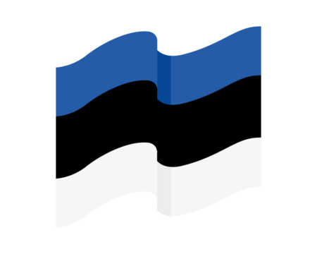 Flag of Estonia. Flag icon. Standard color. Standard size. Digital illustration. 