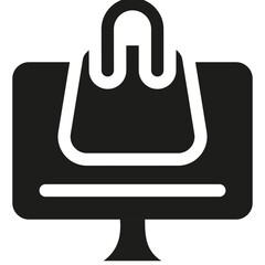 Flashsale Online Shopping Icon in Glyph Style