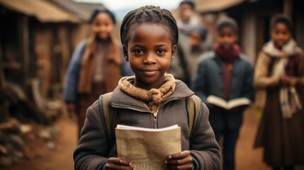 This African kid with a book in hand embodies the spirit of knowledge and curiosity