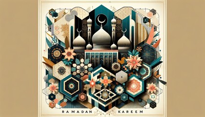 Ramadan Celebration: Islamic Architecture, Geometry, and Floral Motifs Combined