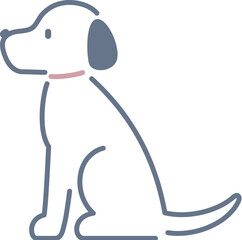  おすわりしている犬のシンプルなイラスト