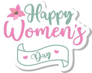 Obraz premium Lettering Happy Womens Day Sticker