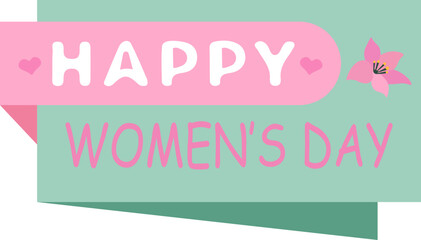 Lettering Happy Womens Day With Banner