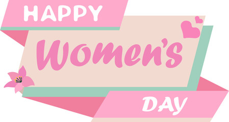 Lettering Happy Womens Day With Banner