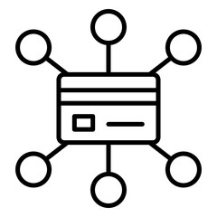 Credit card payment gateway and networking icon