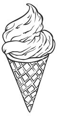 black silhouette of ice cream without background