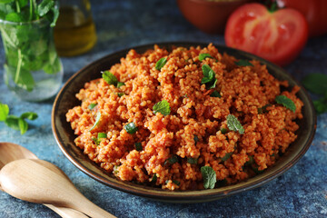 A traditional Turkish bulgur salad - Kisir	