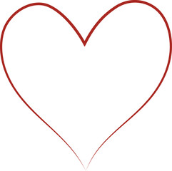Vector Illustration of Red Heart Outline