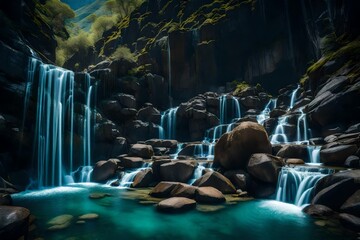 waterfall in yosemite generated by AI technology