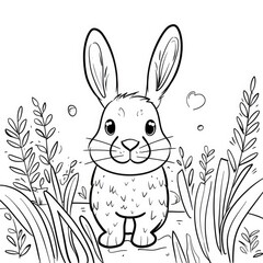 Bunny coloring pages for kids