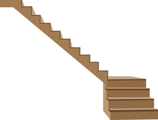 brown staircase in the house,3d interior staircases isolated on white background. the stair steps collection	