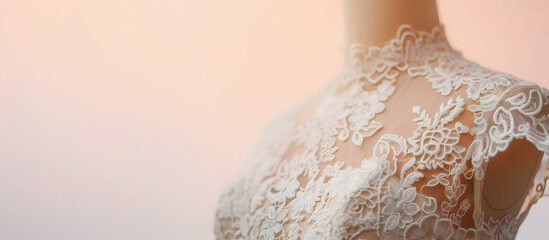 Elegant Lace Bridal Gown Detail