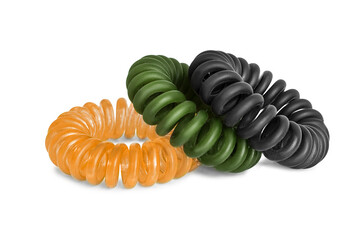 Silicone hair bands isolated