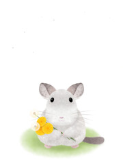 チンチラとタンポポ　B-1 © Sachi