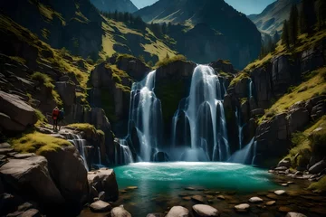 Dekokissen waterfall in yosemite generated by AI technology © abdur