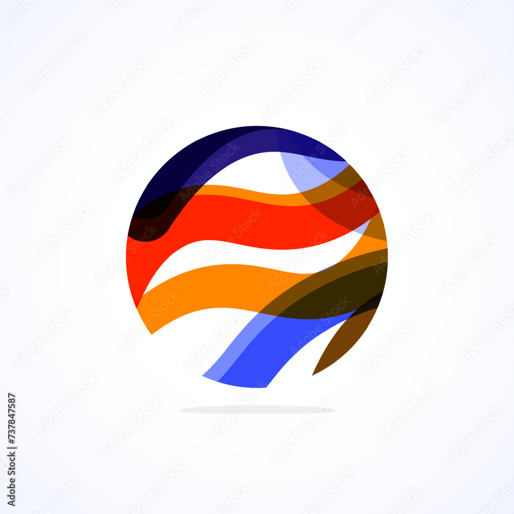 Poster Abstract circle logo - minimalist emblem, timeless and universal shape of circle. Unique logo represent range of brands and concepts, encapsulating simplicity and creativity in single, iconic image