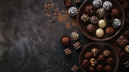 Overhead View of Delicious Chocolate Truffles Banner